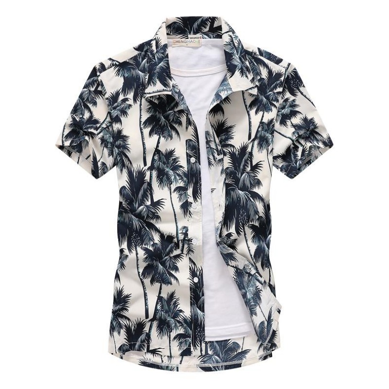 Vintage Hawaiian Floral Shirt - Summer Mens Hawaiian Casual Collar Shirts