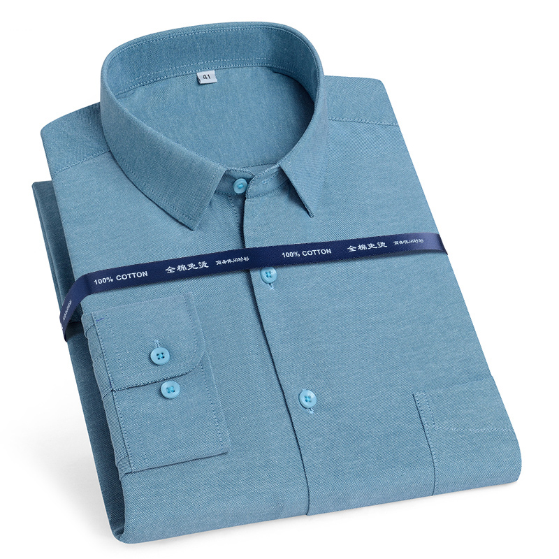 Oxford Cotton Casual Shirt Business - Oversize 11XL 10XL 9XL Quality Pure