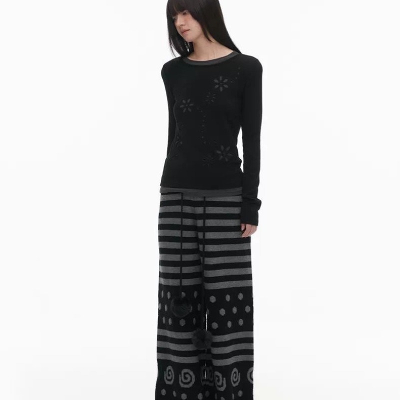 T-Shirts - Y2K Women Double Layer Embroidered Hollow
