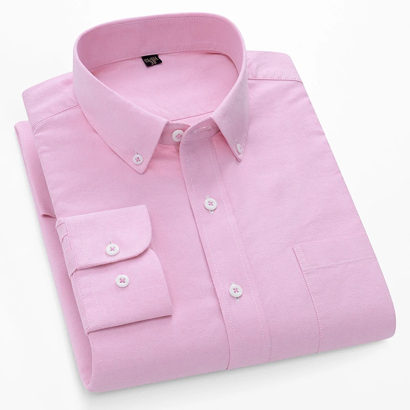Oxford Cotton Casual Shirt Business - 100%cotton oxford long-sleeve shirts for men