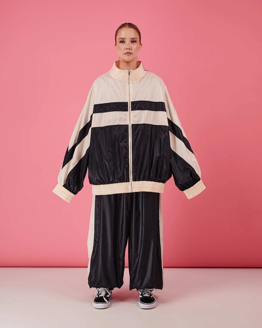 Jackets - Women Acetate Satin Tracksuit Stand Collar