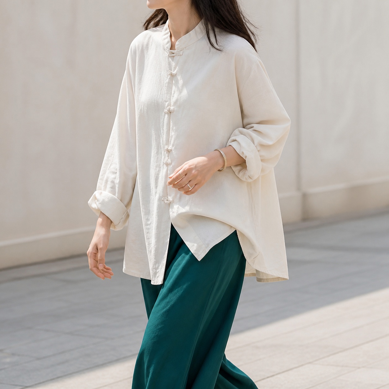 Shirts - Loose Fit Long Sleeve Shirt with