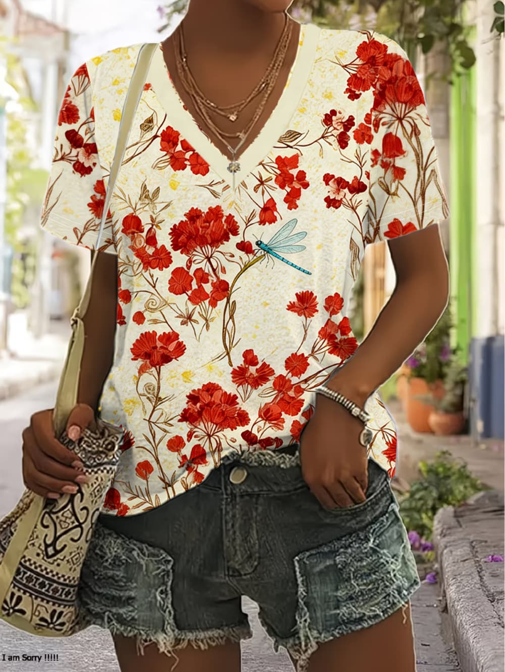 Vintage Hawaiian Floral Shirt - Summer Women's T Shirt Floral Graphic