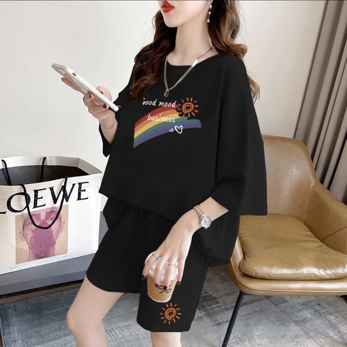 Shirts - Fashion women's summer shorts set, sportswear,