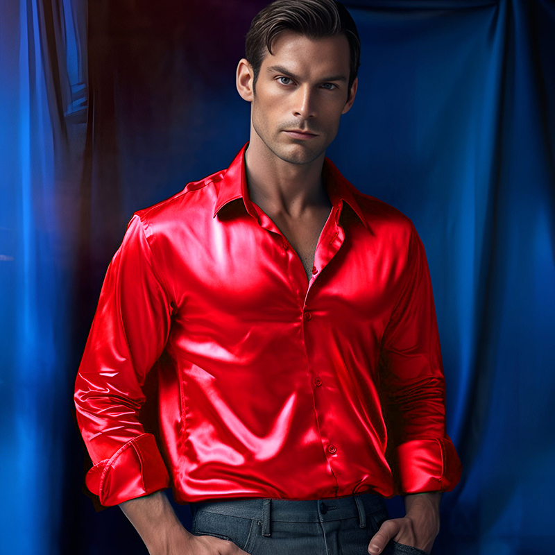 Men's Satin Luxury Dress Shirt - Mens Satin Silk Dress Shirt review and price
