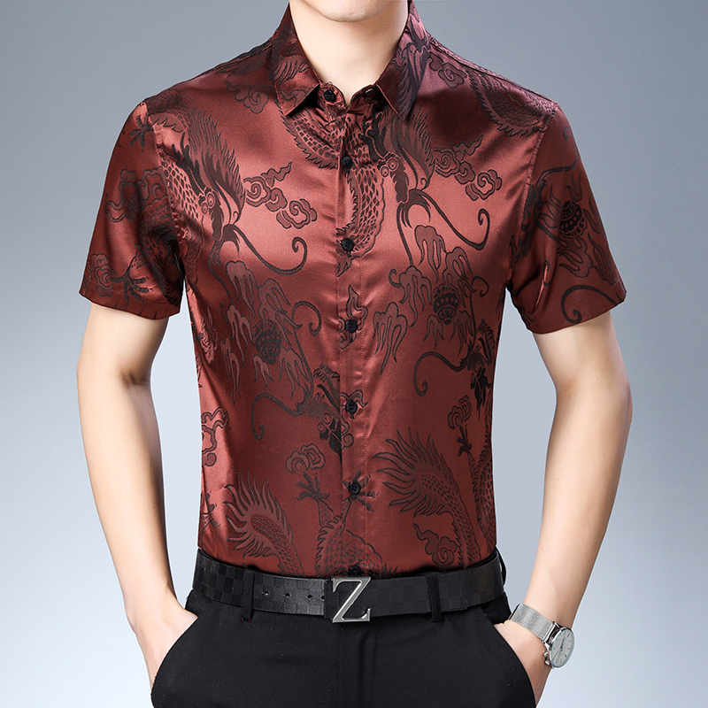 Mens Fashion Pattern Silk Shir - Mens Satin Silk Dress Shirt review and price