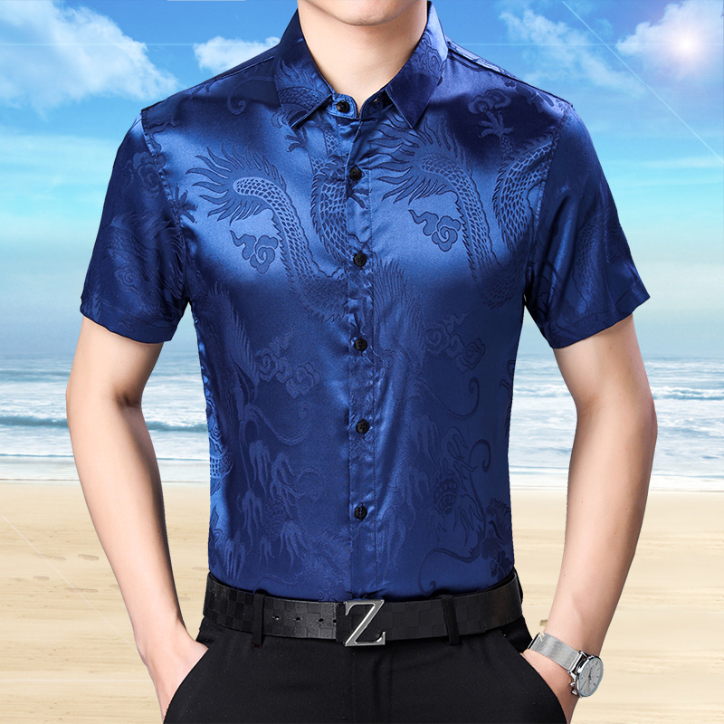 Mens Fashion Pattern Silk Shir - Mens Satin Silk Dress Shirt review and price