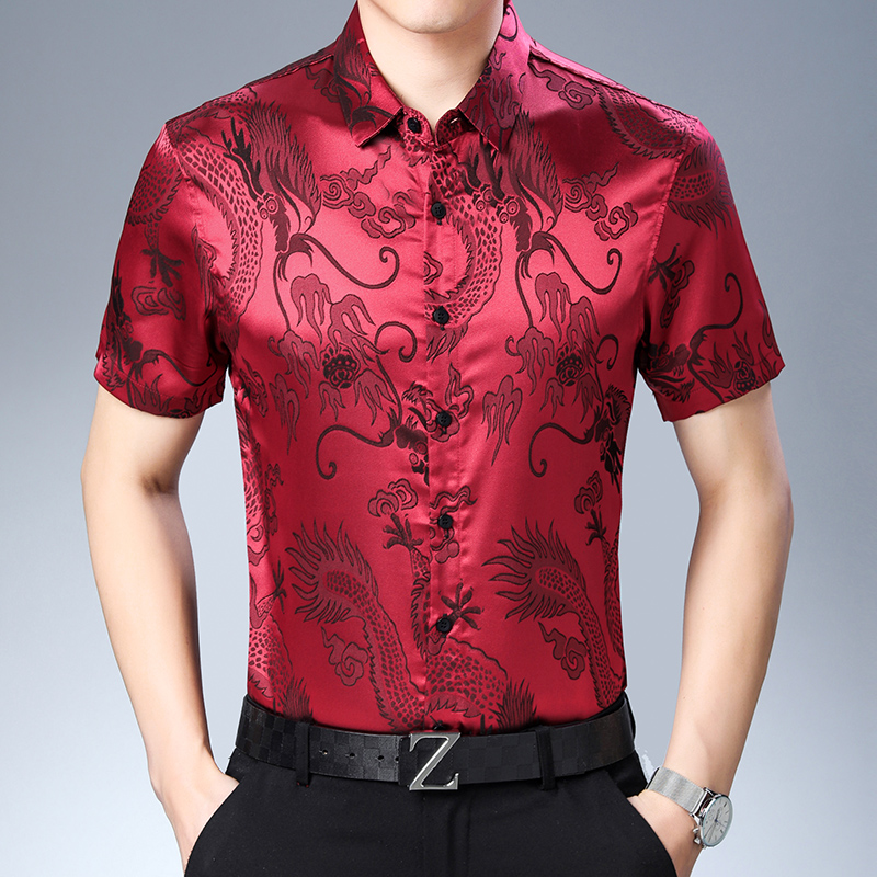 Mens Fashion Pattern Silk Shir - Mens Satin Silk Dress Shirt review and price