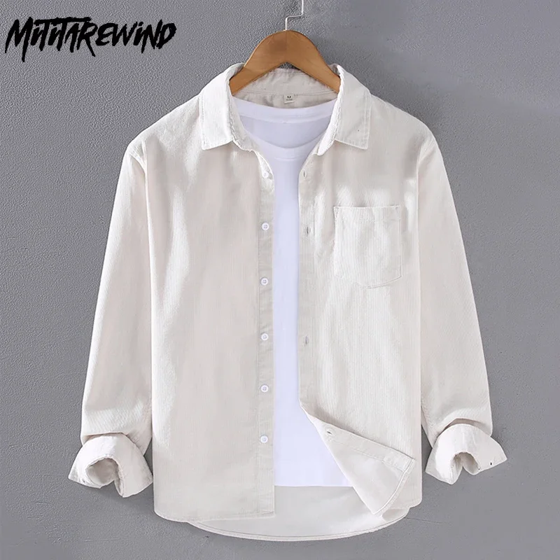 Spring Fall Mens Long Sleeve W - Corduroy Button Up Shirt Men review and price