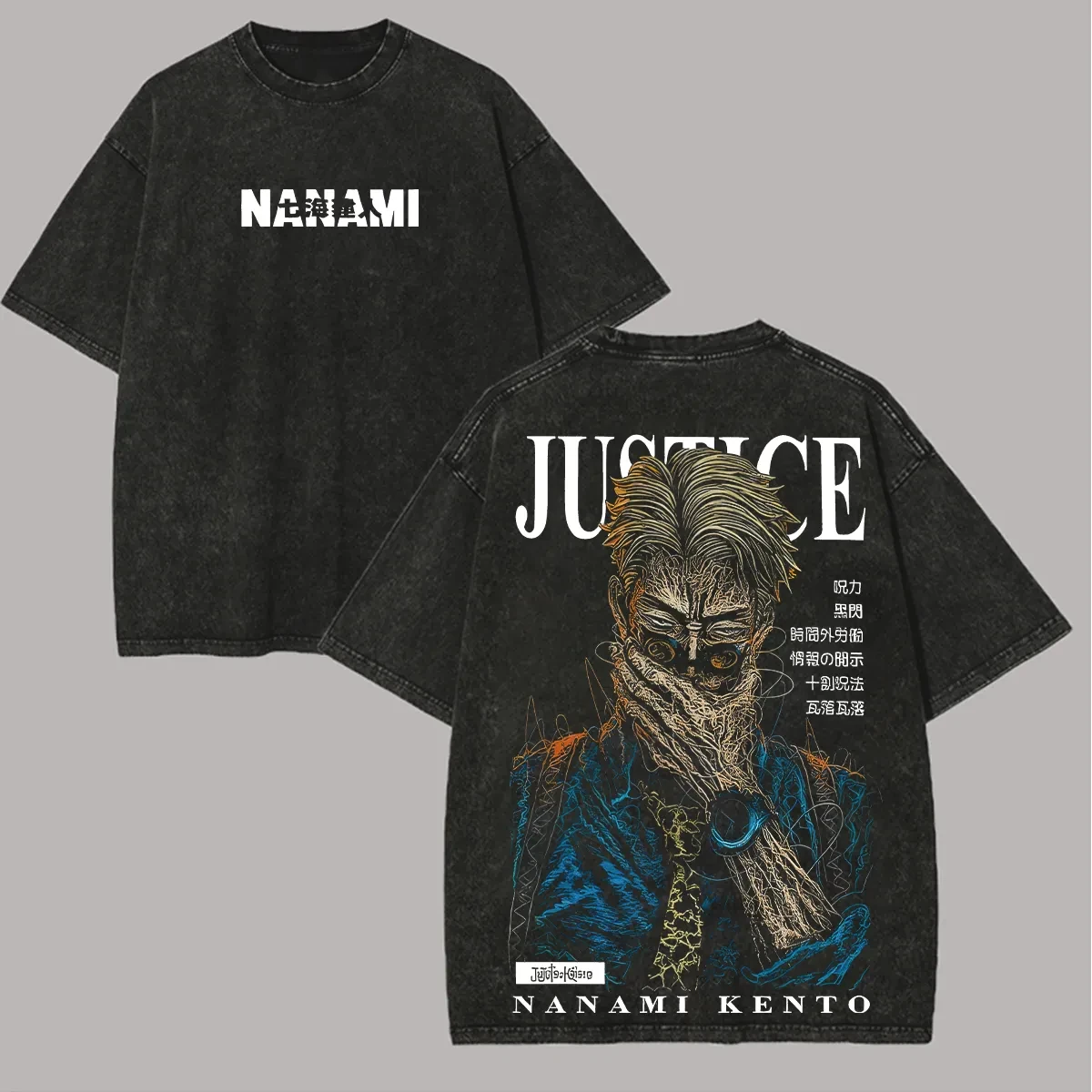 Nanami Kento T Shirt Jujutsu K - Acid Wash Vintage Graphic T Shirt review and price