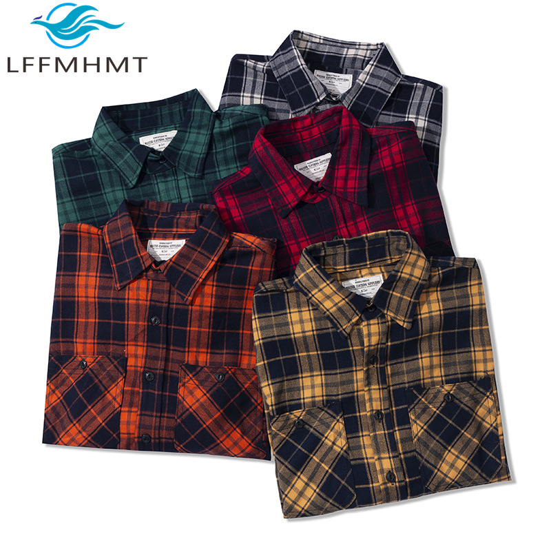 Autumn Winter Fashion Men's Cl - Flannel Plaid Shirt Heavy Weight review and price