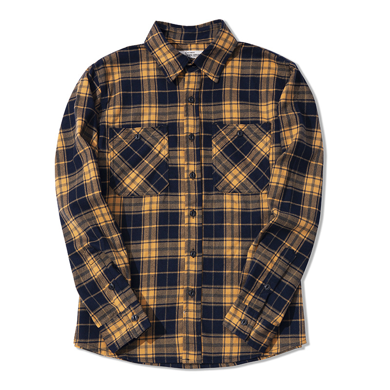 Autumn Winter Fashion Men's Cl - Flannel Plaid Shirt Heavy Weight review and price
