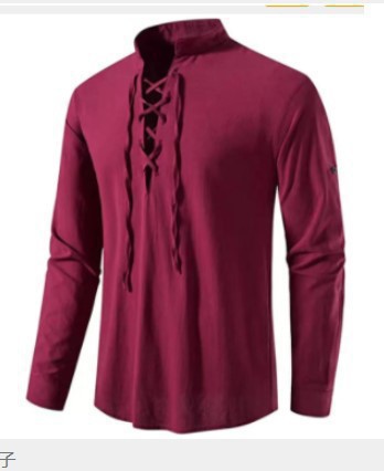 Mens Pirate Shirt Viking Retro - Medieval Gothic Lace Up Pirate Shirt review and price