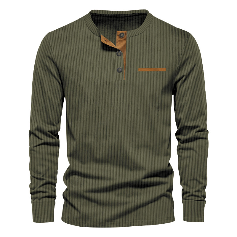 New Men's Long Sleeve T-shirt  - Corduroy Button Up Shirt Men review and price