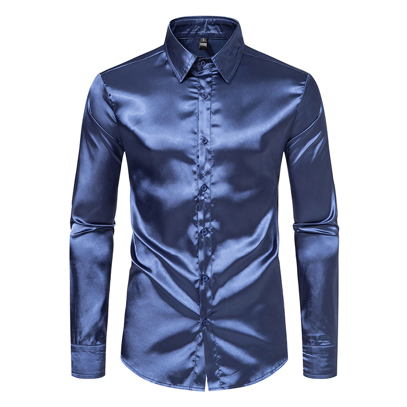 Men's Black Satin Luxury Dress - Mens Satin Silk Dress Shirt review and price