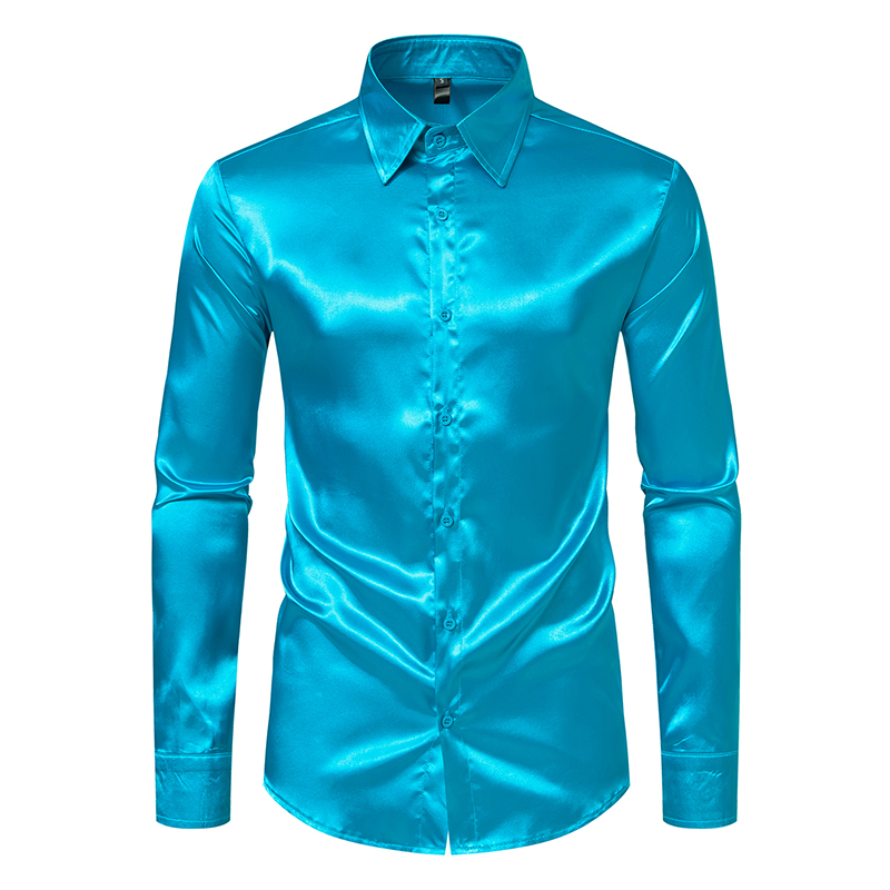 Men's Black Satin Luxury Dress - Mens Satin Silk Dress Shirt review and price