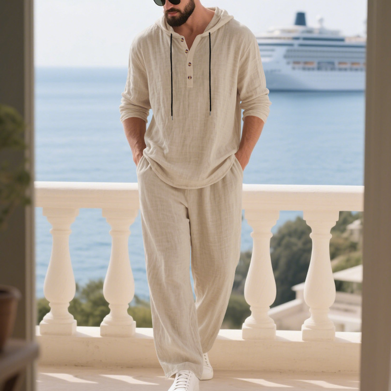 Cross-border Autumn Linen Men' - Mens Linen Shirt Long Sleeve review and price