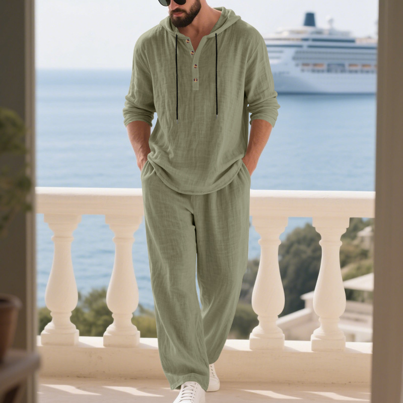 Cross-border Autumn Linen Men' - Mens Linen Shirt Long Sleeve review and price