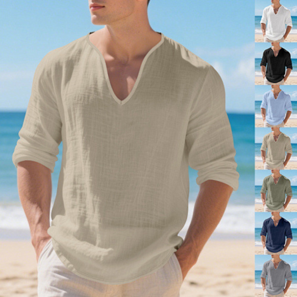 New American Men Loose Plus Si - Mens Linen Shirt Long Sleeve review and price