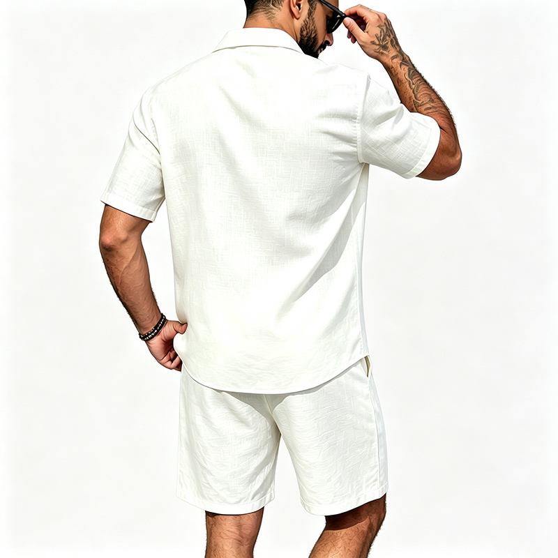 Men Linen Two Piece Outfit Sho - Mens Linen Shirt Long Sleeve review and price