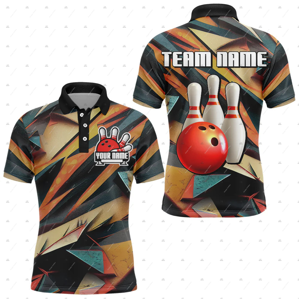 Custom Name Bowling Skull Flam - Short Sleeve Bowling Shirt Retro review and price
