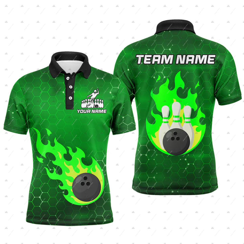 Custom Name Bowling Skull Flam - Short Sleeve Bowling Shirt Retro review and price