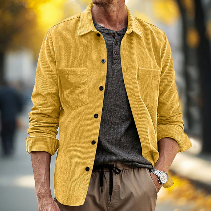 Spring Fall Daily Leisure Mens - Corduroy Button Up Shirt Men review and price