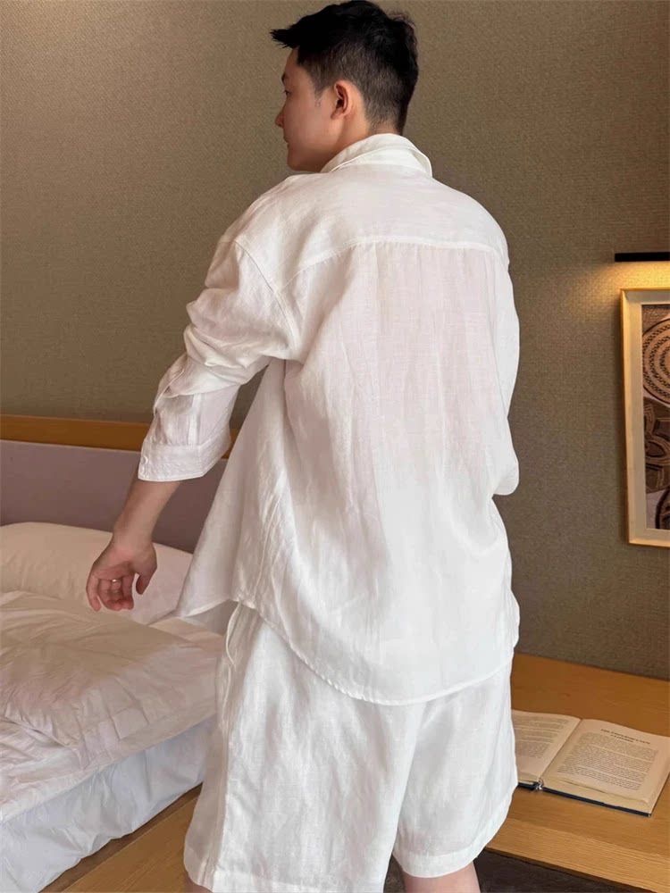 Lightweight Breathable Cotton  - Mens Linen Shirt Long Sleeve review and price