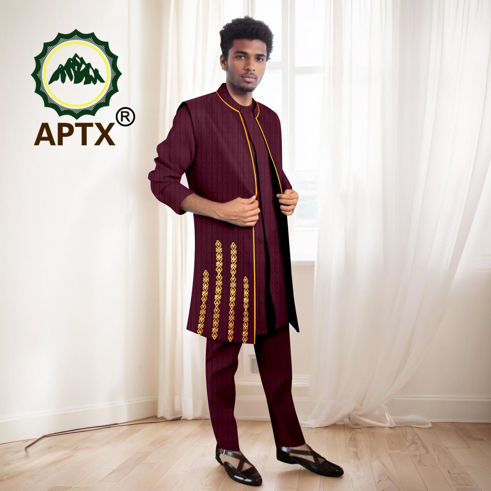African Men Suits High Quality - Mandarin Collar Formal Shirt Slim Fit review and price