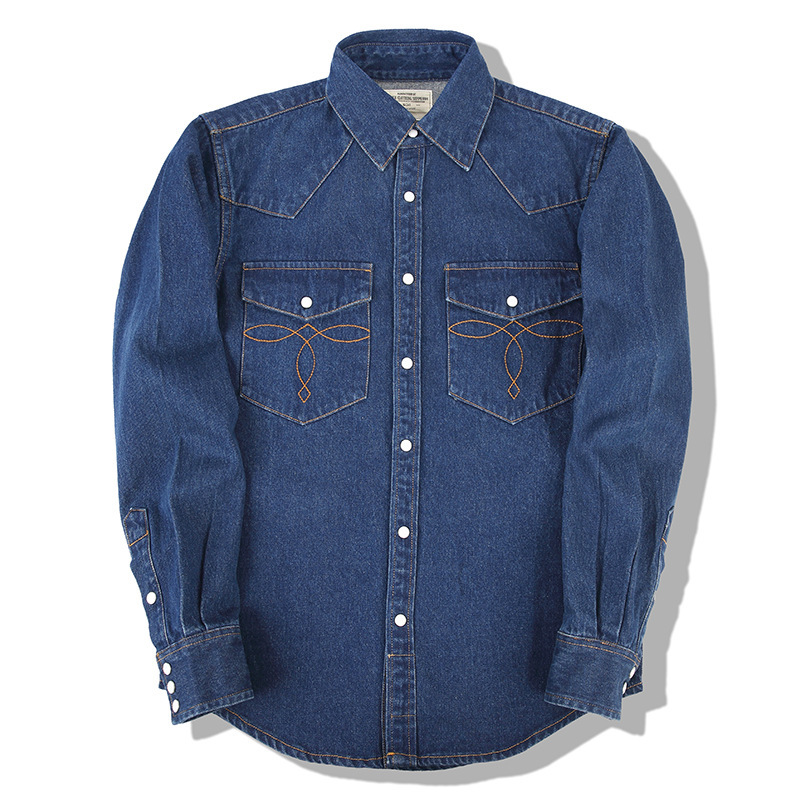 American Wash Vintage Denim Sh - Mens Western Denim Pearl Snap Shirt review and price