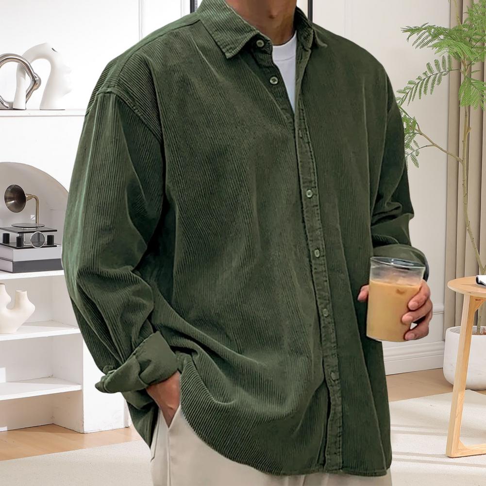 Outdoor Casual Mens Solid Colo - Corduroy Button Up Shirt Men review and price