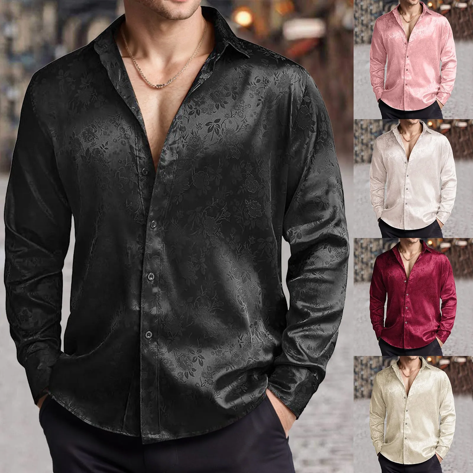Mens Imitation Silk Satin Dres - Mens Satin Silk Dress Shirt review and price