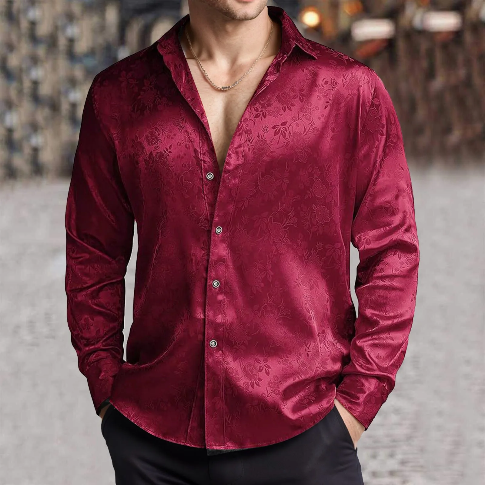 Mens Imitation Silk Satin Dres - Mens Satin Silk Dress Shirt review and price