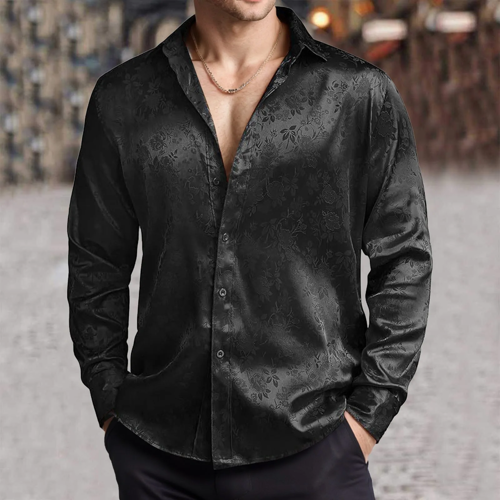 Mens Imitation Silk Satin Dres - Mens Satin Silk Dress Shirt review and price