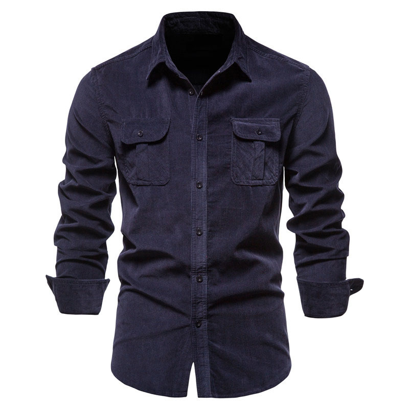 Vintage Solid Color Corduroy S - Corduroy Button Up Shirt Men review and price