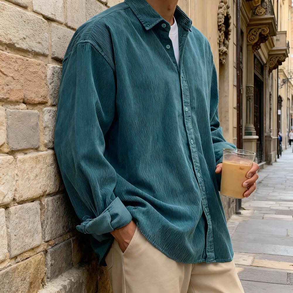New Men's Corduroy Shirt Relax - Corduroy Button Up Shirt Men review and price