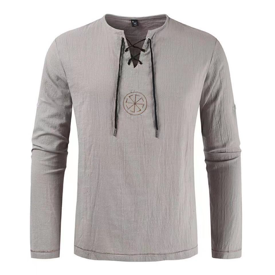 Men's Viking Vegvisir Tunic Me - Mens Linen Shirt Long Sleeve review and price