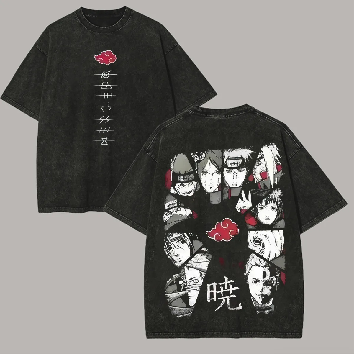 Akatsuki T Shirt Naruto Men Ac - Acid Wash Vintage Graphic T Shirt review and price