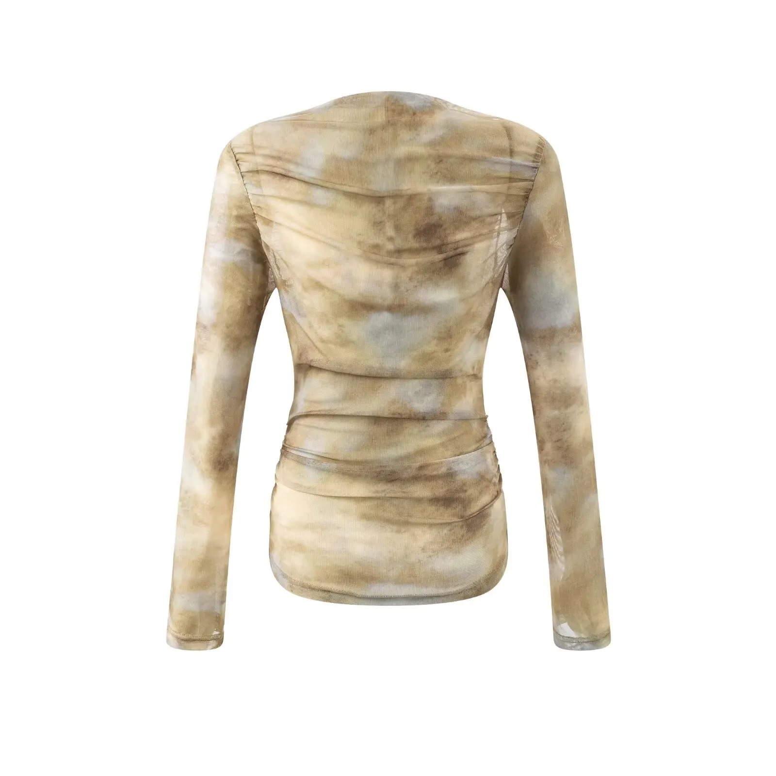 2025 Sexy Tie-Dye Print Ruched - T-Shirts review and price