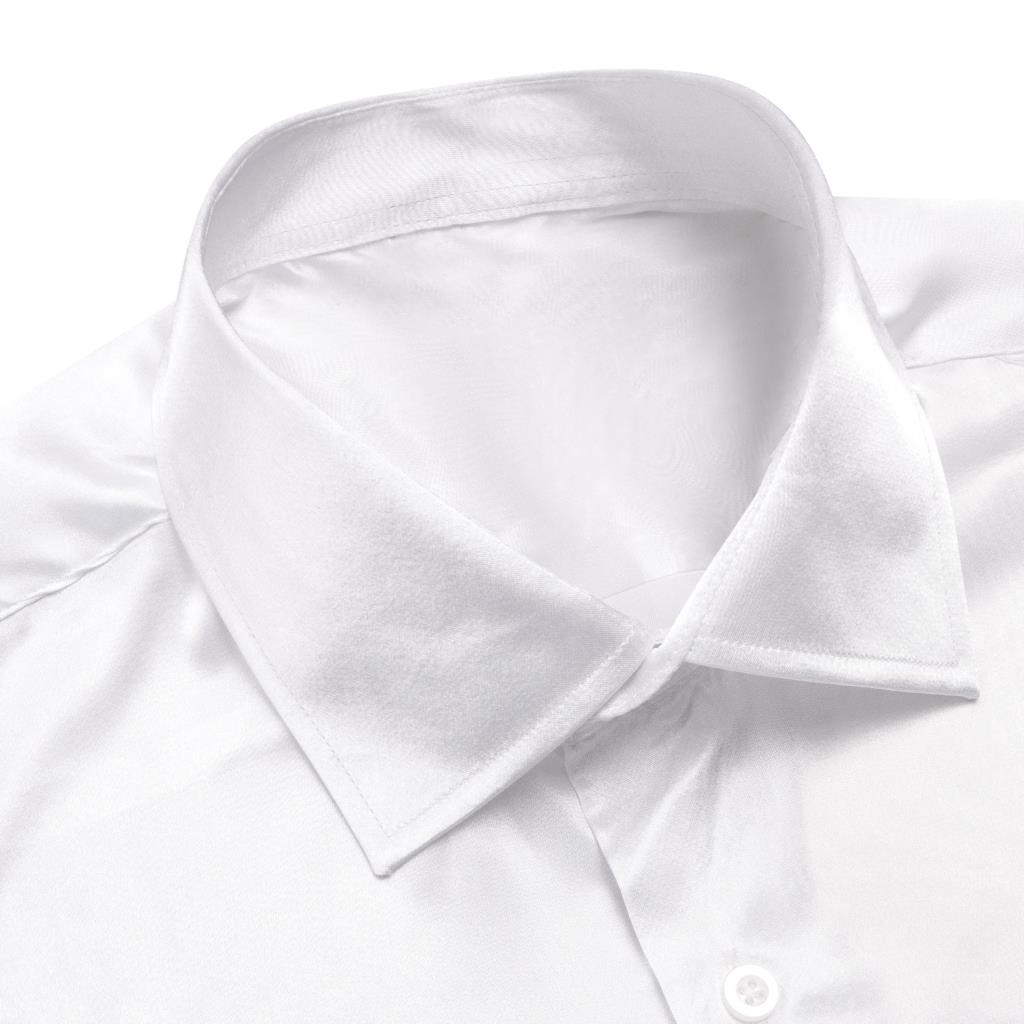 Hi-Tie White Silk Satin Mens S - Mens Satin Silk Dress Shirt review and price