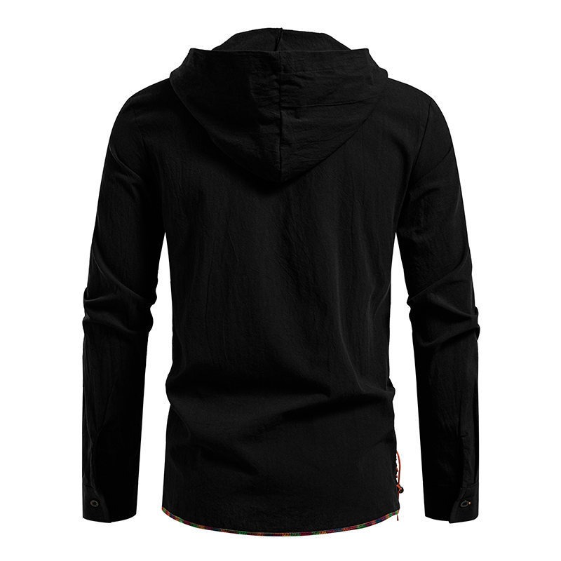 Men's Long Sleeve Hooded T-shi - Medieval Gothic Lace Up Pirate Shirt review and price