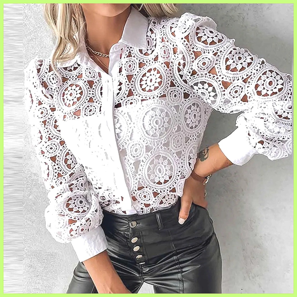 2025 Women's White Lace Shirt, - Shirts review and price