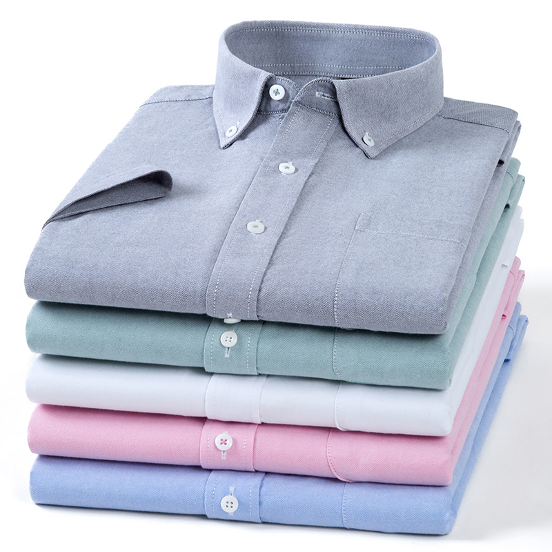 Summer High Quality 100% Cotto - Oxford Cotton Casual Shirt Business review and price
