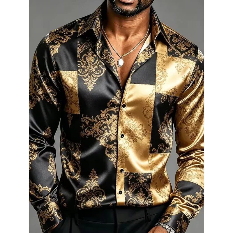 Satin Silk Long Sleeve Baroque - Mens Satin Silk Dress Shirt review and price