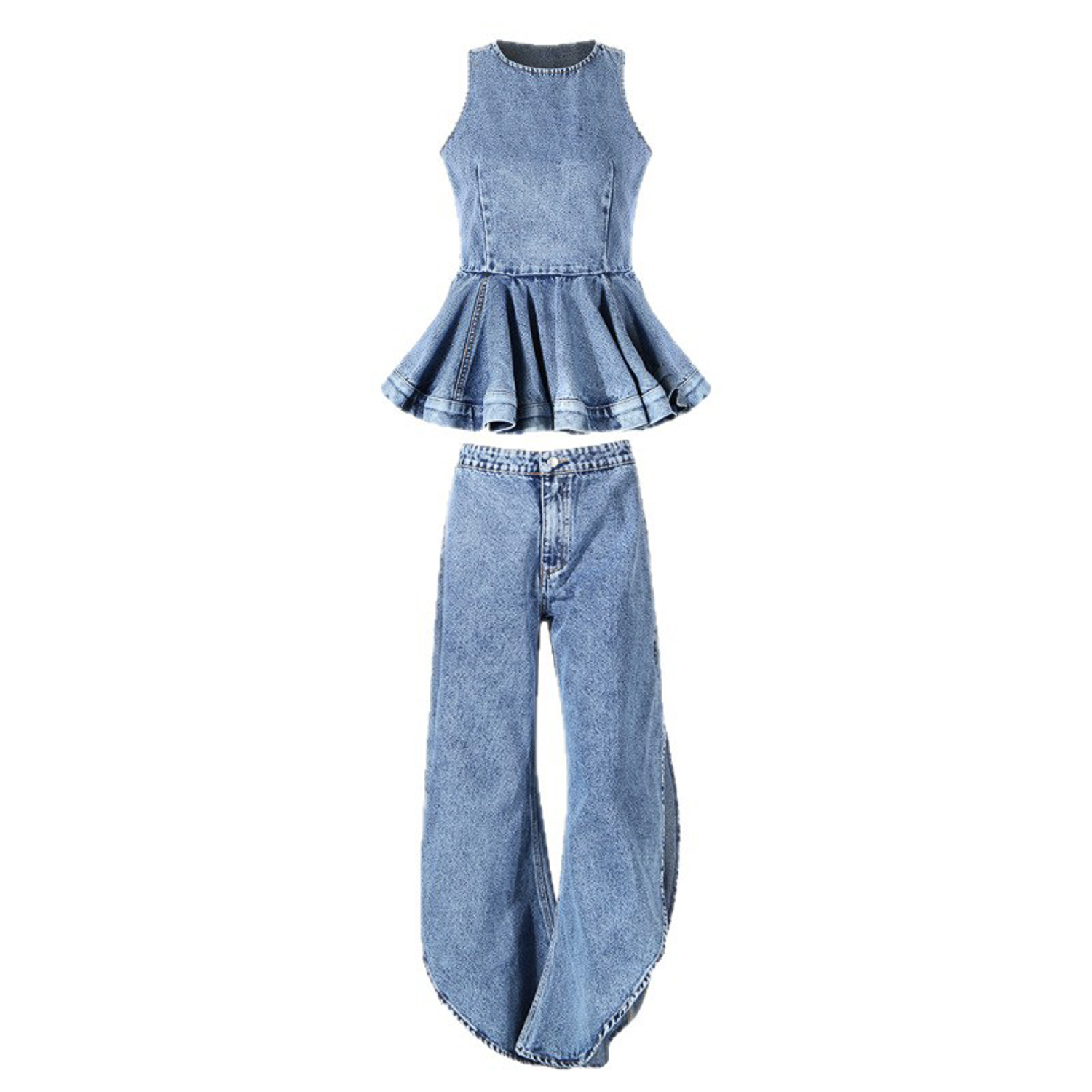 Y2K Women Denim Two Piece Outf - Jeans review and price