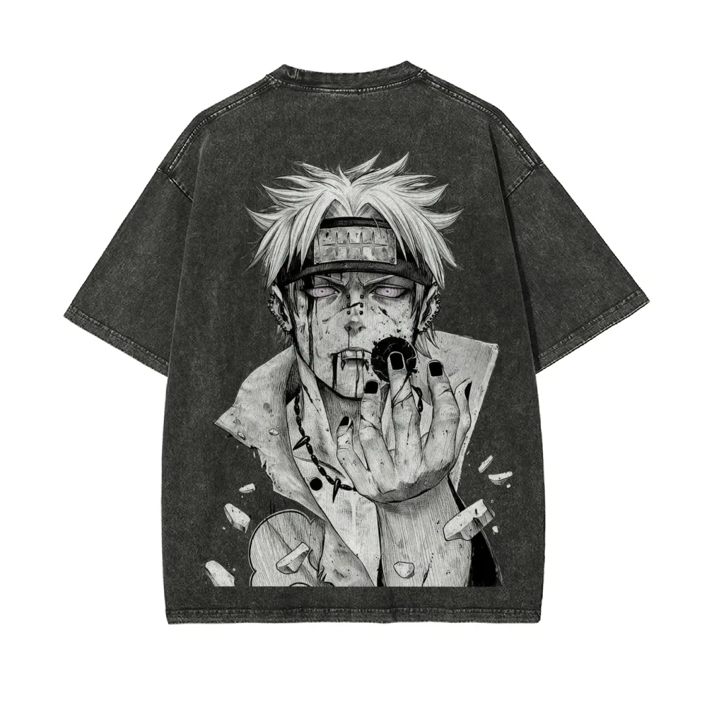 Naruto Pain T Shirt Rinnegan A - Acid Wash Vintage Graphic T Shirt review and price