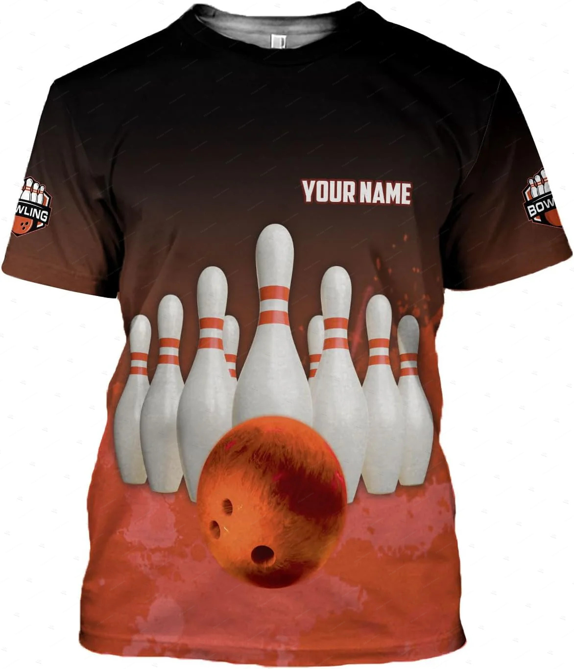 Custom Name Gradient Bowling F - Short Sleeve Bowling Shirt Retro review and price