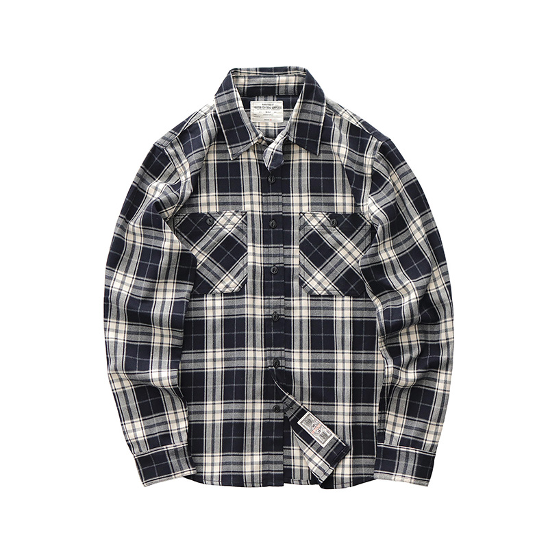 Autumn New Japanese Retro 300g - Flannel Plaid Shirt Heavy Weight review and price