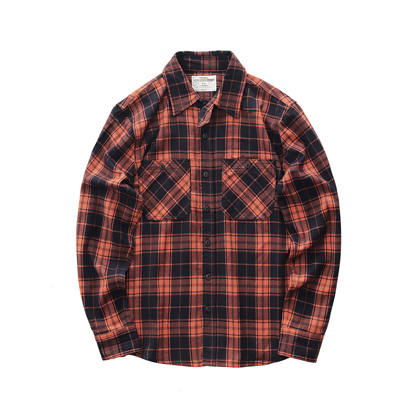 Autumn New Japanese Retro 300g - Flannel Plaid Shirt Heavy Weight review and price