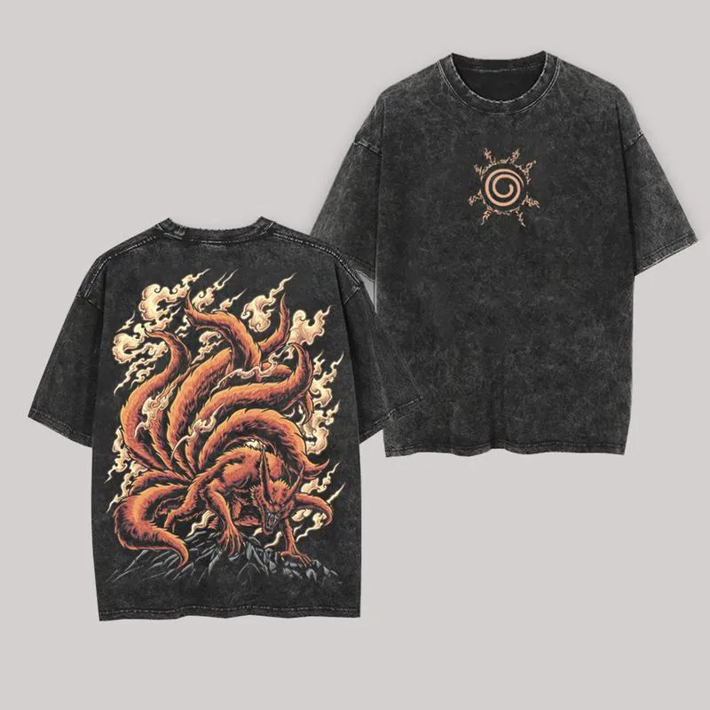 Kurama T Shirt Kyuubi Naruto V - Acid Wash Vintage Graphic T Shirt review and price